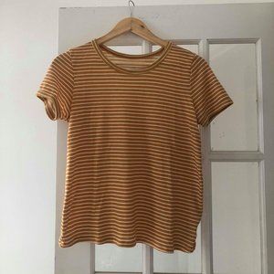 American Eagle Yellow Striped T Shirt